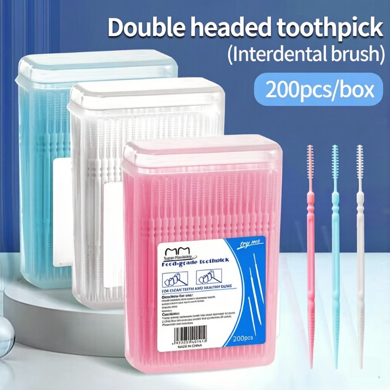 Dental Floss Picks - 200 Buah Sikat Benang Gigi Kepala