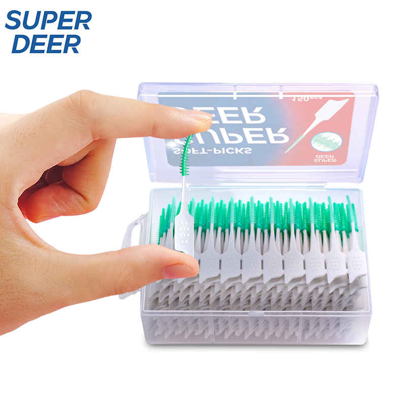 Dental Floss Picks - 150 Buah Tongkat Benang Gigi Sikat