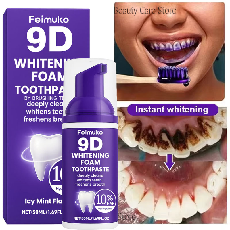 Pasta Gigi Pemutih Gigi Ungu 9 - Teeth Whitening Foam ulasan dan harga