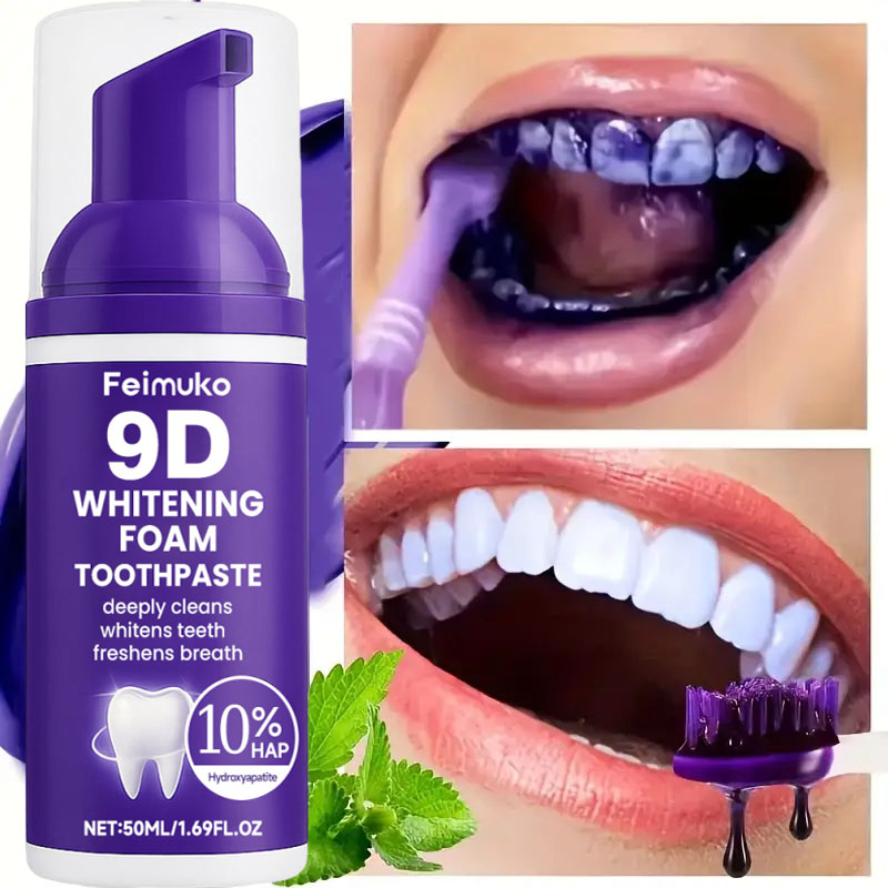 Pasta Gigi Pemutih Gigi Ungu 9 - Teeth Whitening Foam ulasan dan harga
