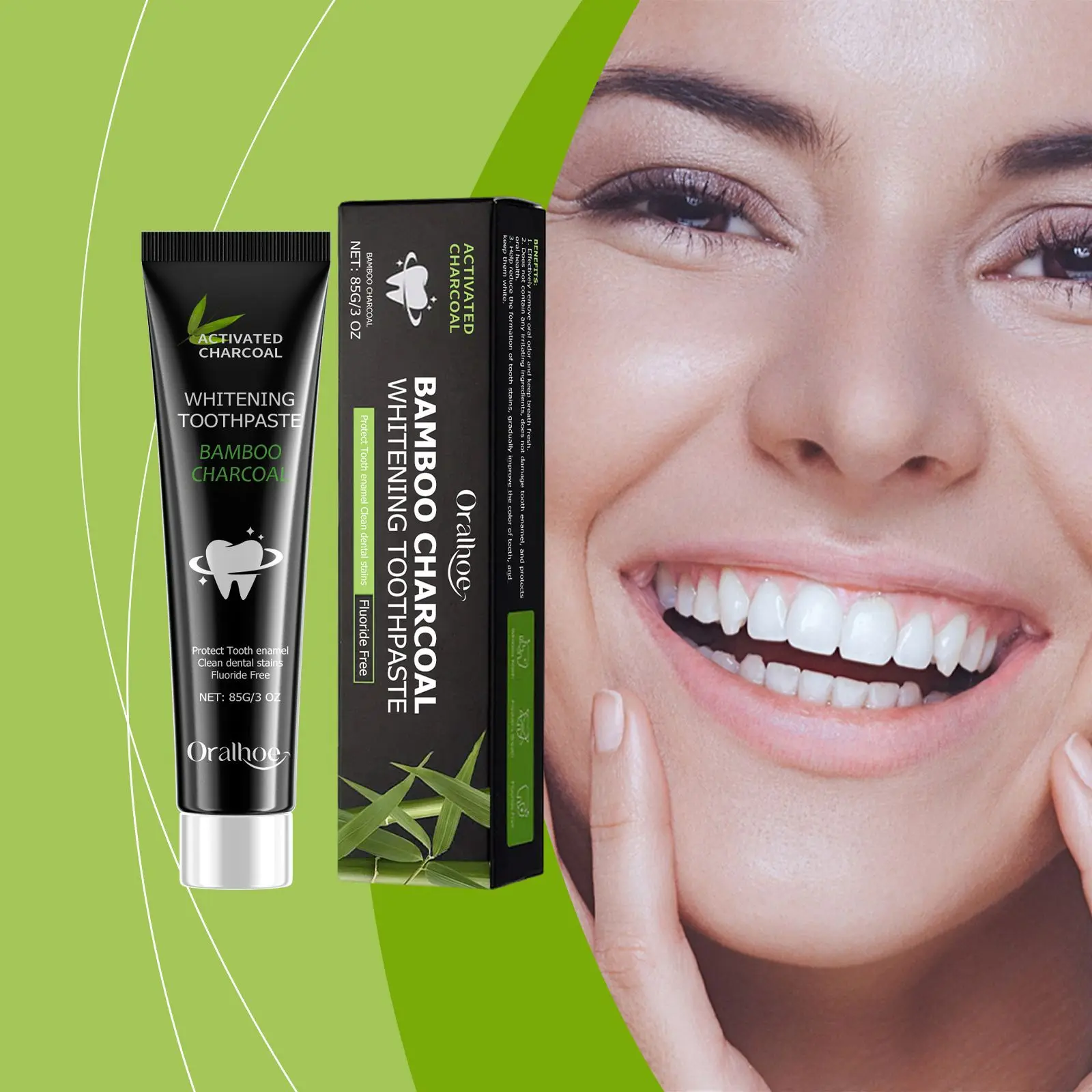 Pasta Gigi Pemutih, Menyerap B - Teeth Whitening Charcoal ulasan dan harga