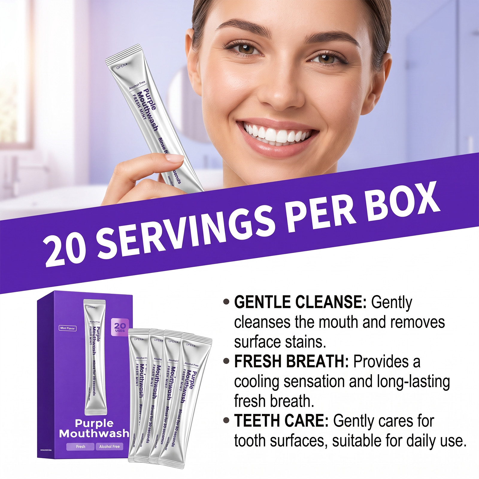 20 Pack Obat Kumur Pemutih Ins - Teeth Whitening Fast ulasan dan harga