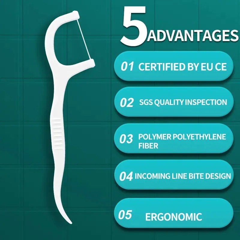 Tusuk gigi sekali pakai polime - Dental Floss Picks ulasan dan harga